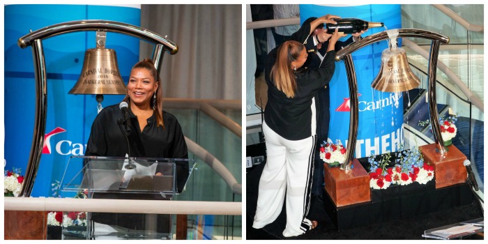 Queen Latifah Carnival Horizon Naming Ceremony Collage